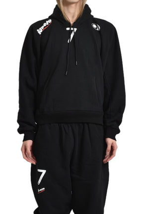 MOVED NECKLINE HOODIE / BLK