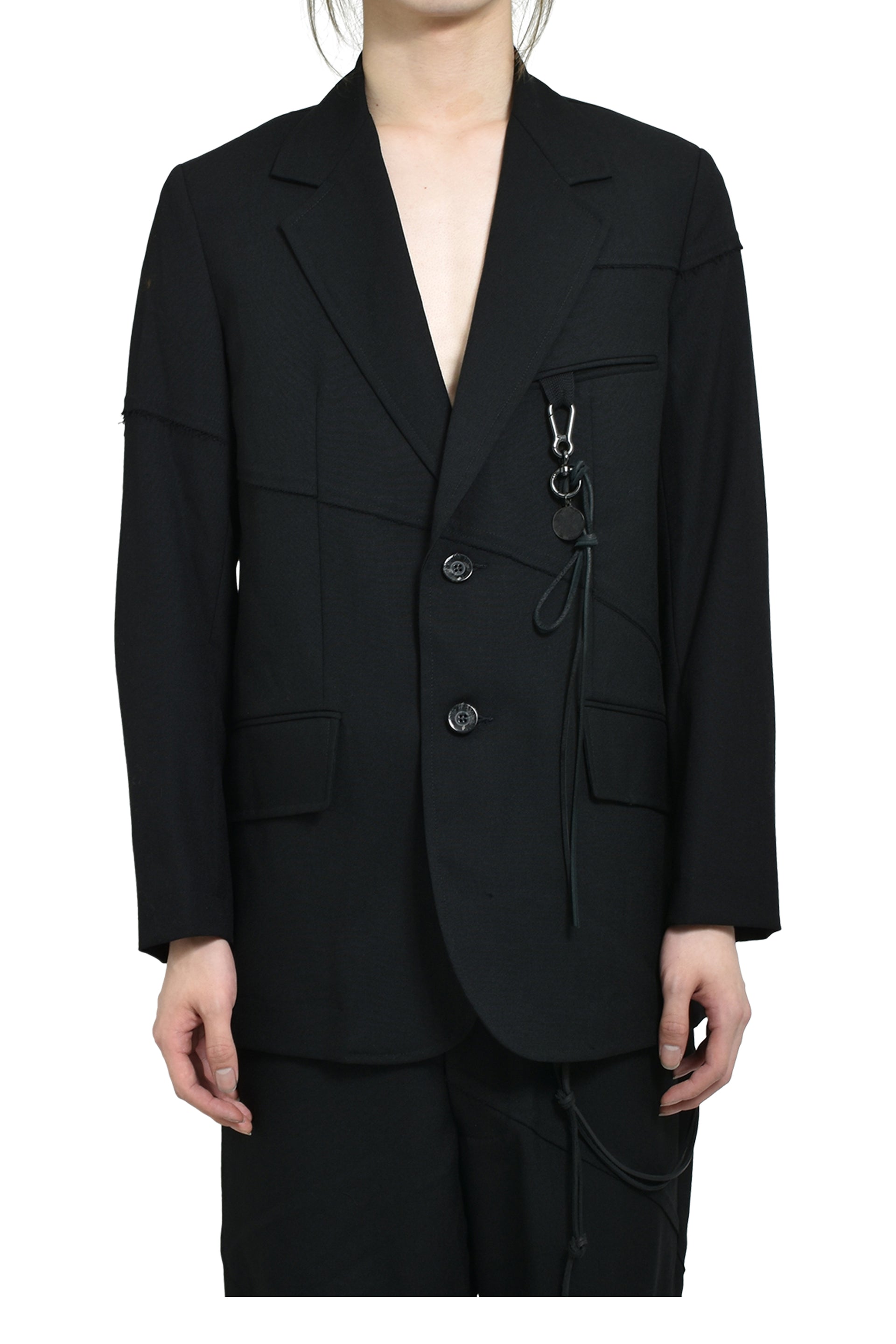 "SLASH" OVERSIZED BLAZER / BLK