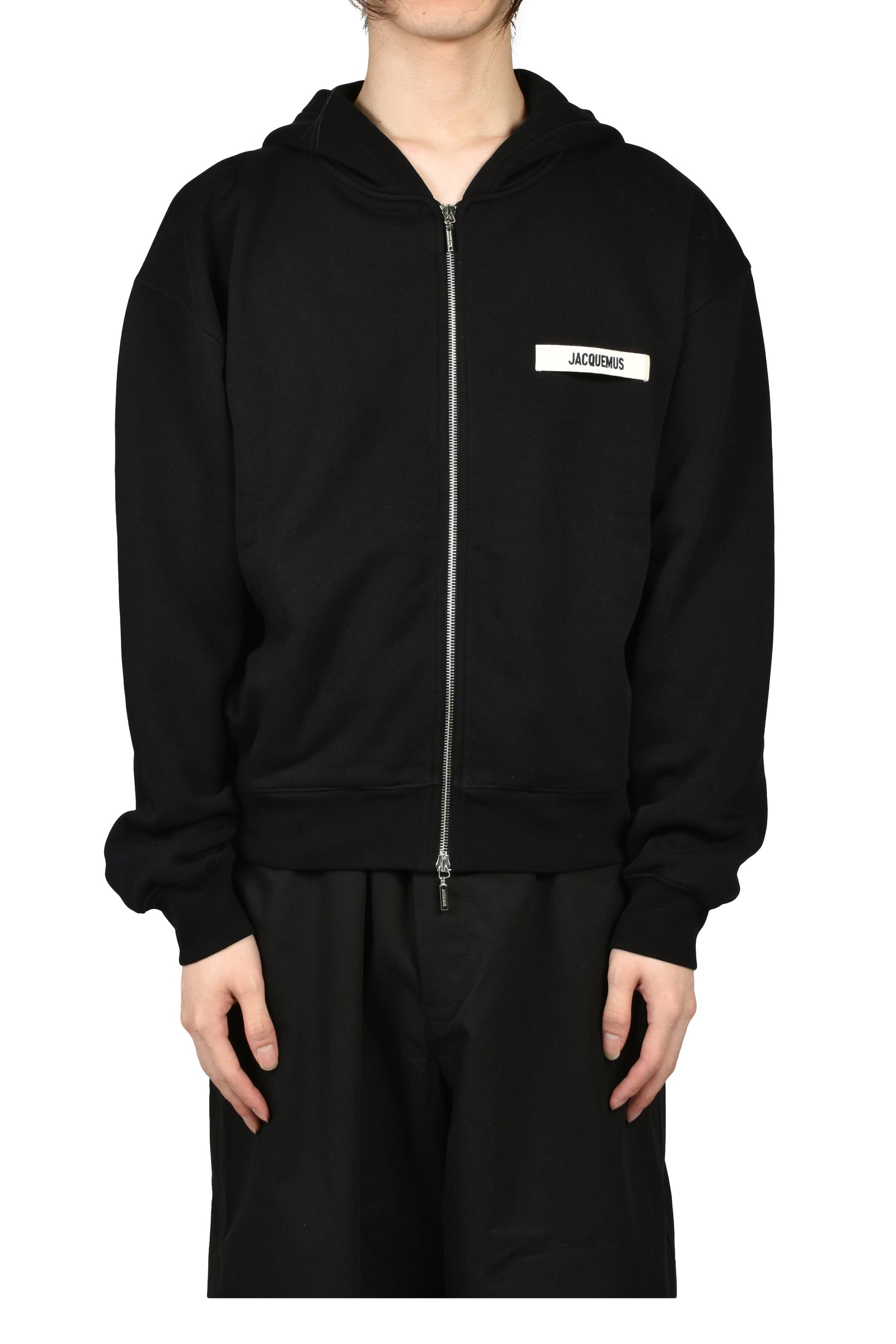 LE HOODIE ZIP GROS GRAIN / BLK