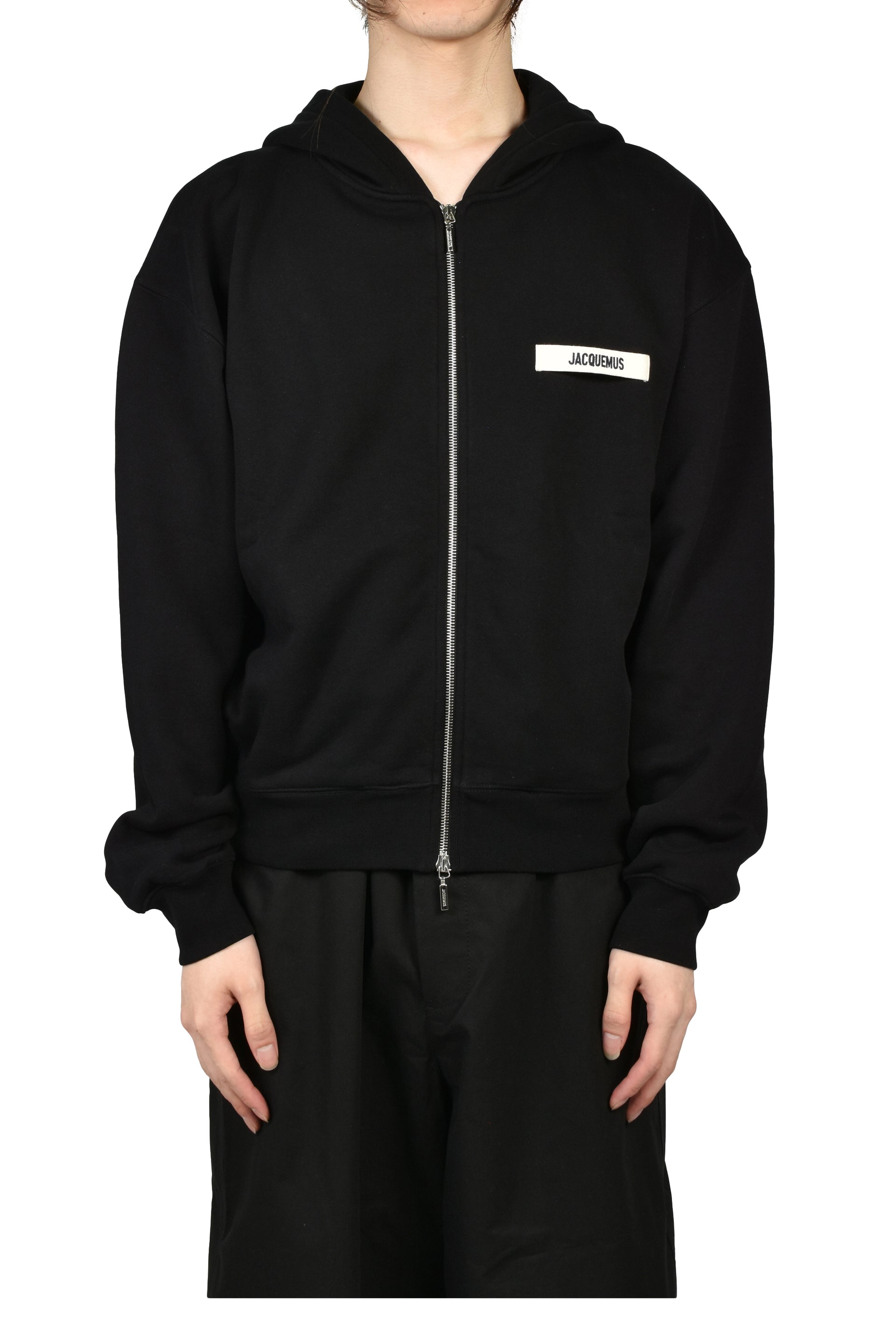 LE HOODIE ZIP GROS GRAIN / BLK