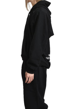 MOVED NECKLINE HOODIE / BLK