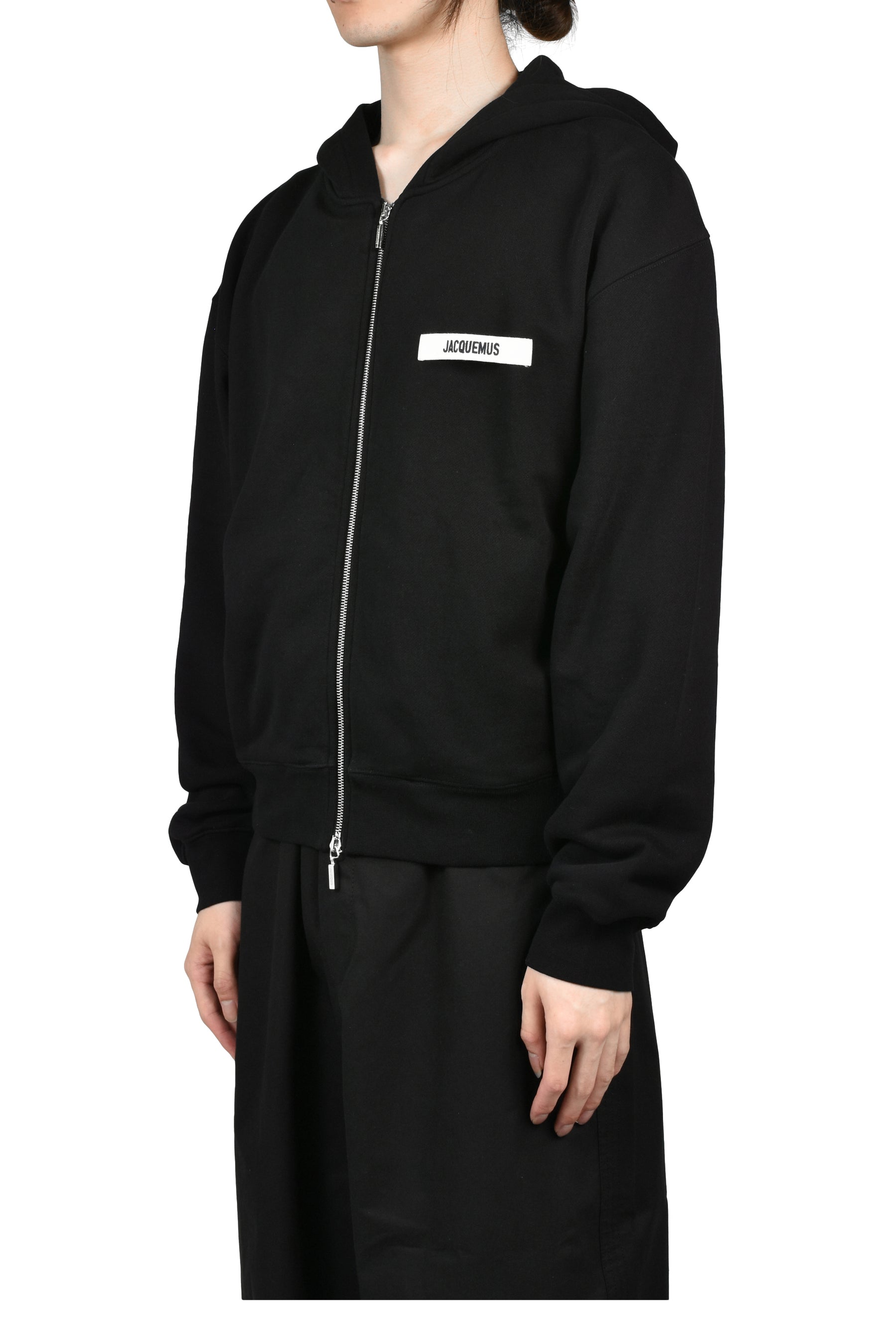 LE HOODIE ZIP GROS GRAIN / BLK