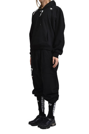 MOVED NECKLINE HOODIE / BLK