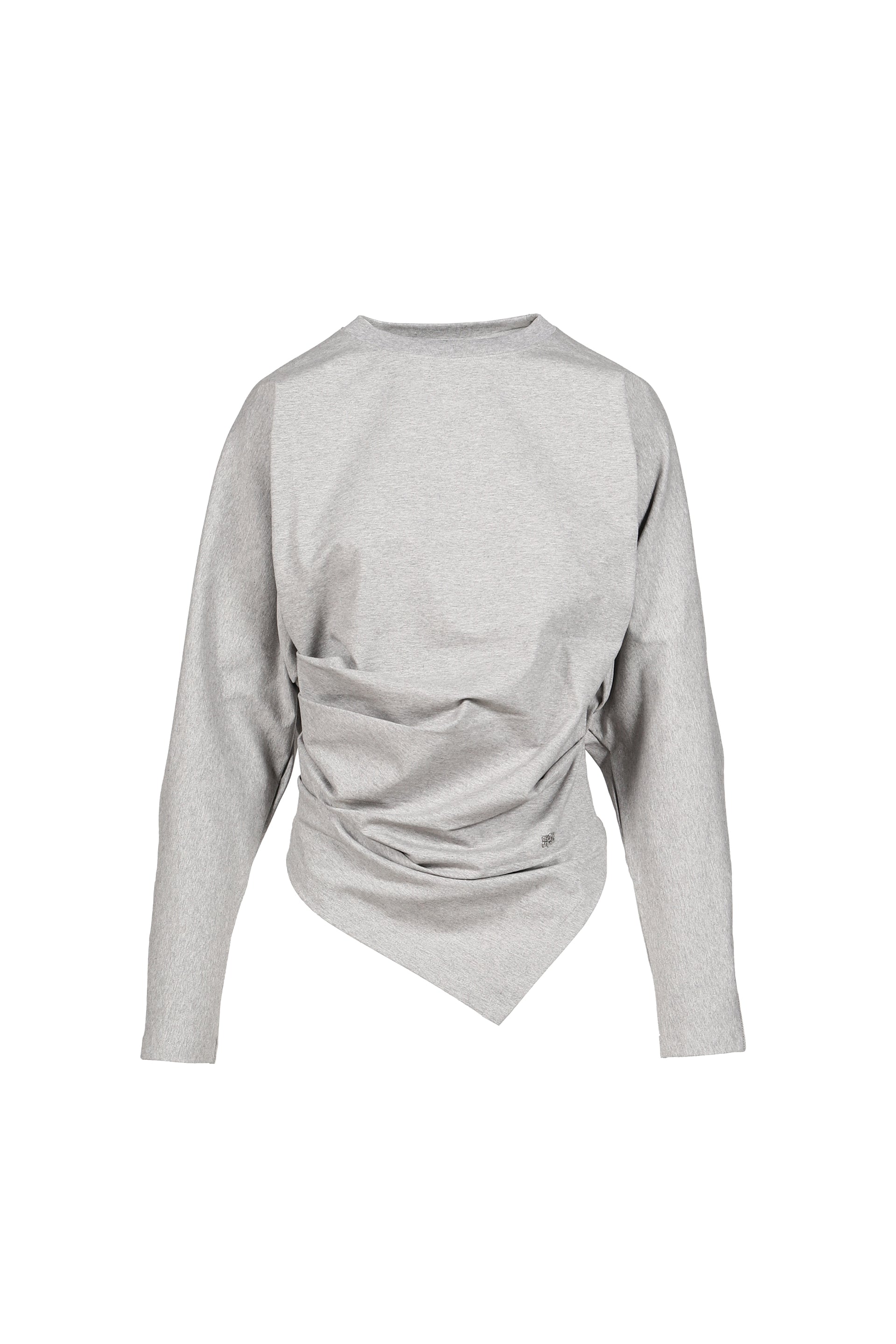 HEAVY STRETCH COTTON DRAPED BLOUSE / PALOMA