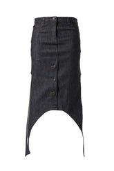 REVERSED DENIM SKIRT / DH GRY