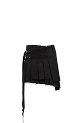 TABEA MINI WRAP KILT SKIRT / BLK