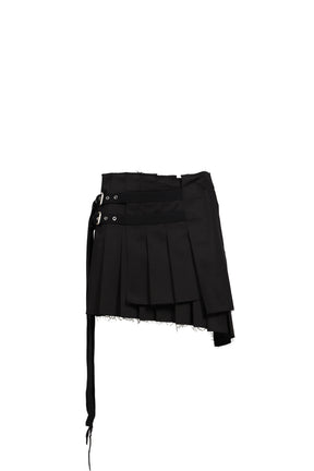TABEA MINI WRAP KILT SKIRT / BLK