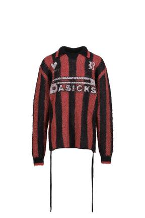 2WAY FOOTBALL STRIPE KNIT / RED