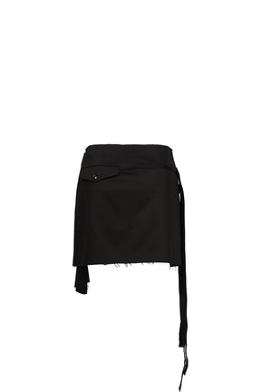 TABEA MINI WRAP KILT SKIRT / BLK