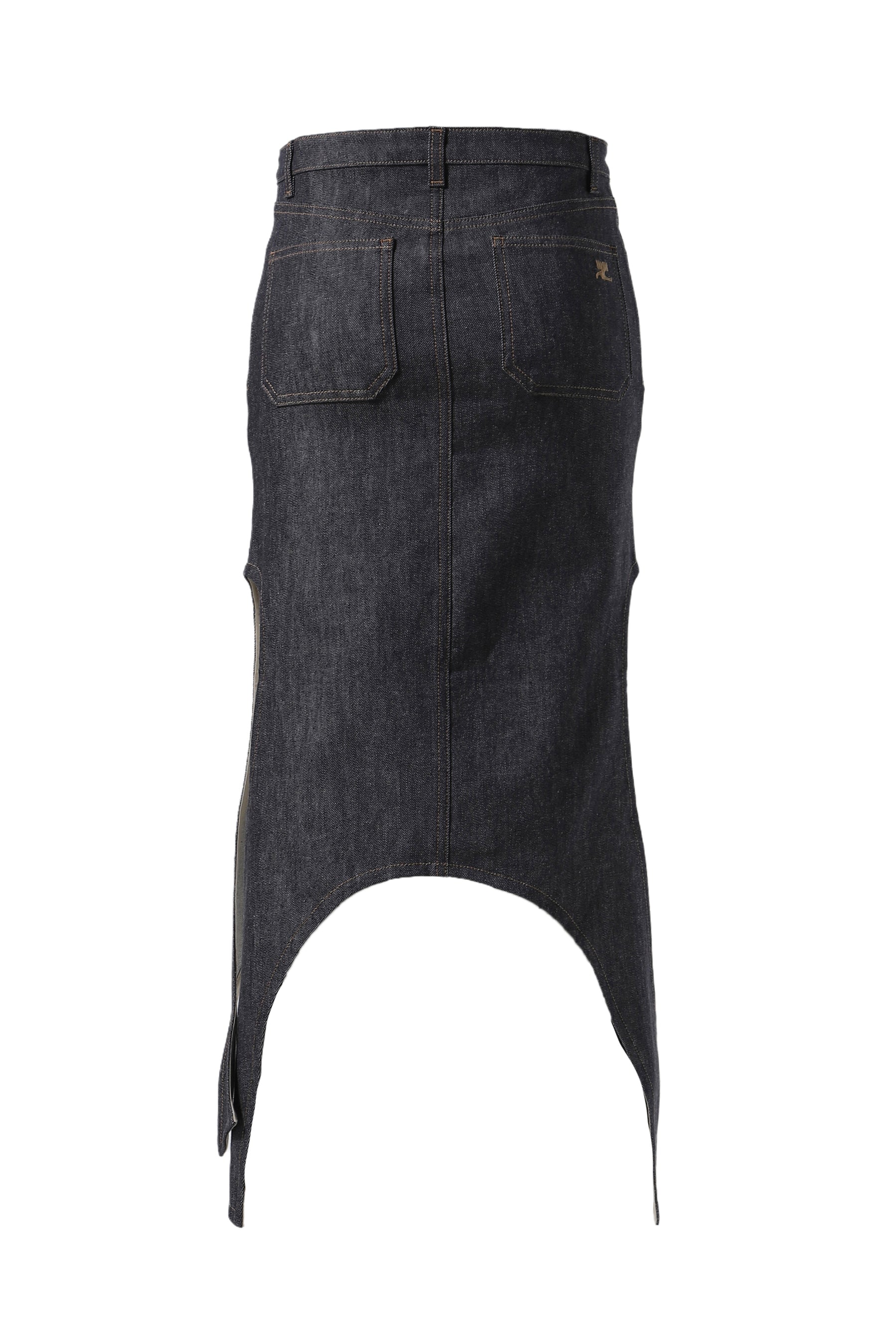 REVERSED DENIM SKIRT / DH GRY