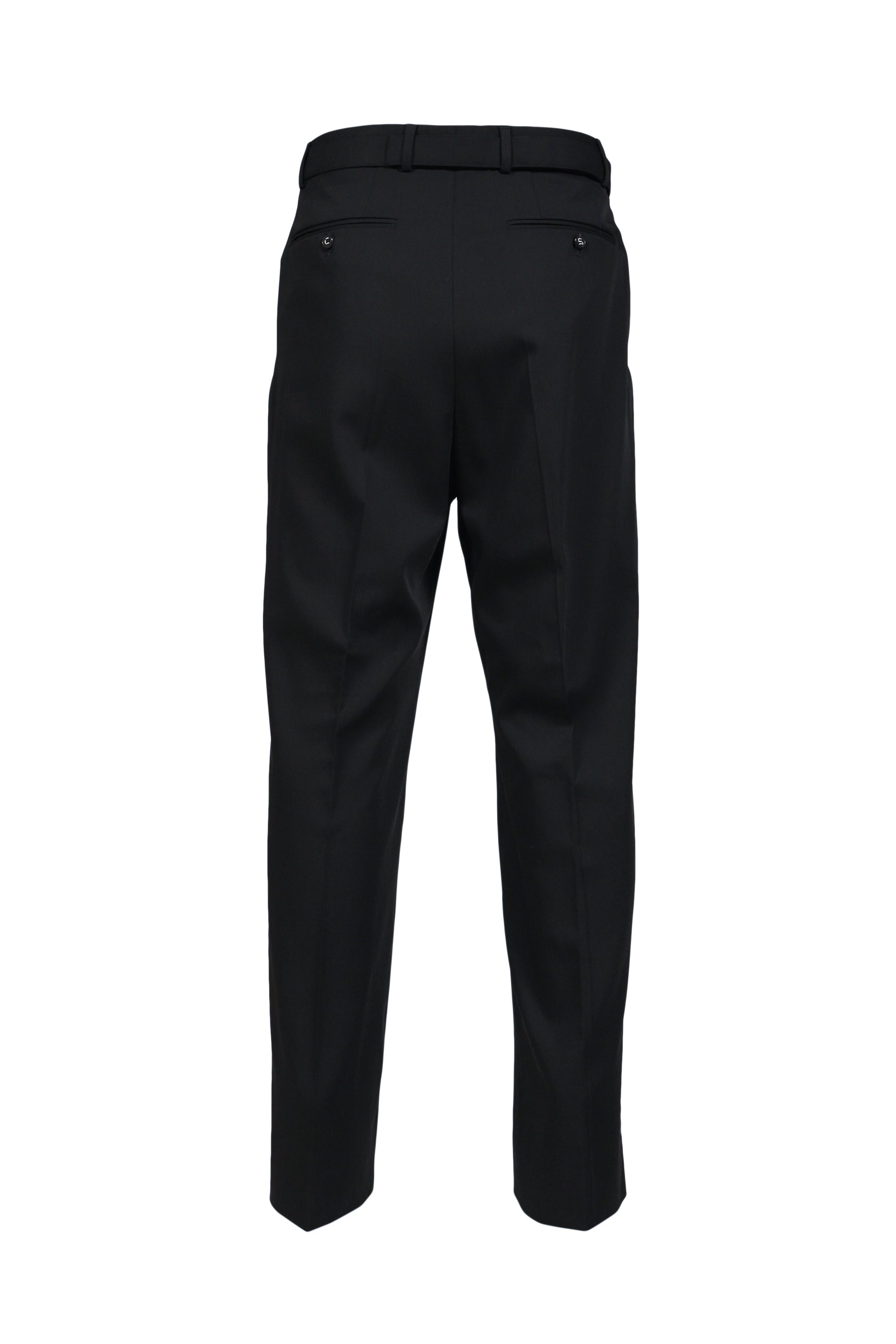 OMARI DOUBLE PLEATED TROUSERS / BLK