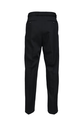 OMARI DOUBLE PLEATED TROUSERS / BLK