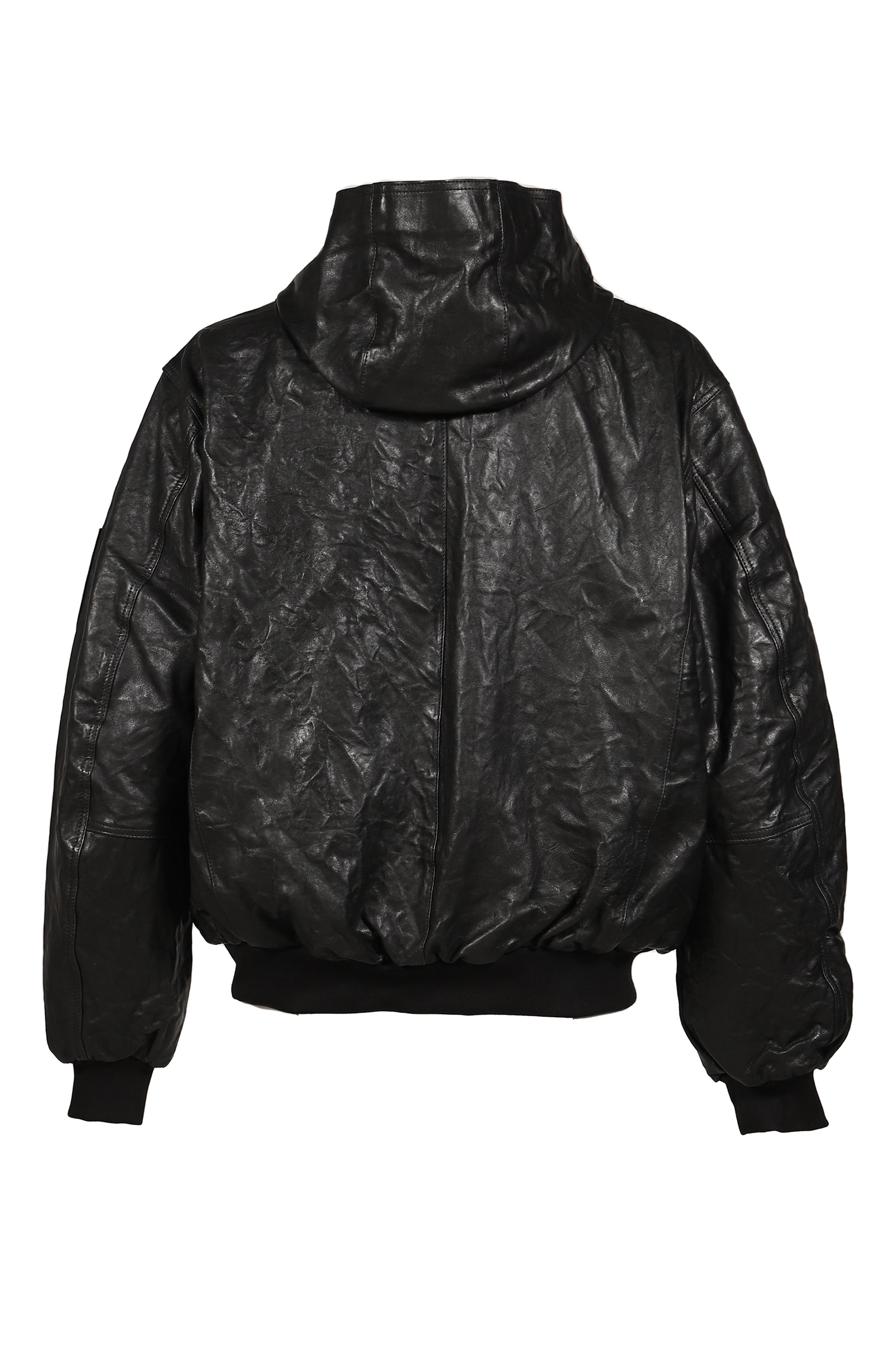 LEATHER BOMBER JACKET / BLK
