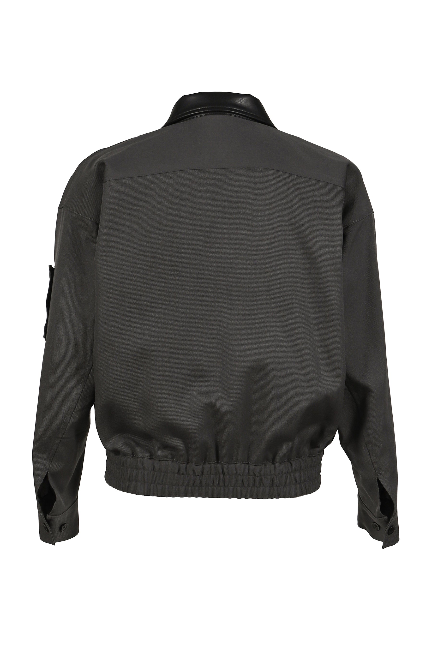 STUDDED WOOL BOMBER / DARK GRY