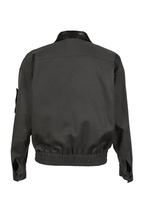 STUDDED WOOL BOMBER / DARK GRY