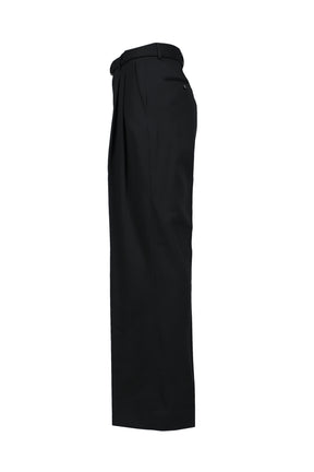 OMARI DOUBLE PLEATED TROUSERS / BLK