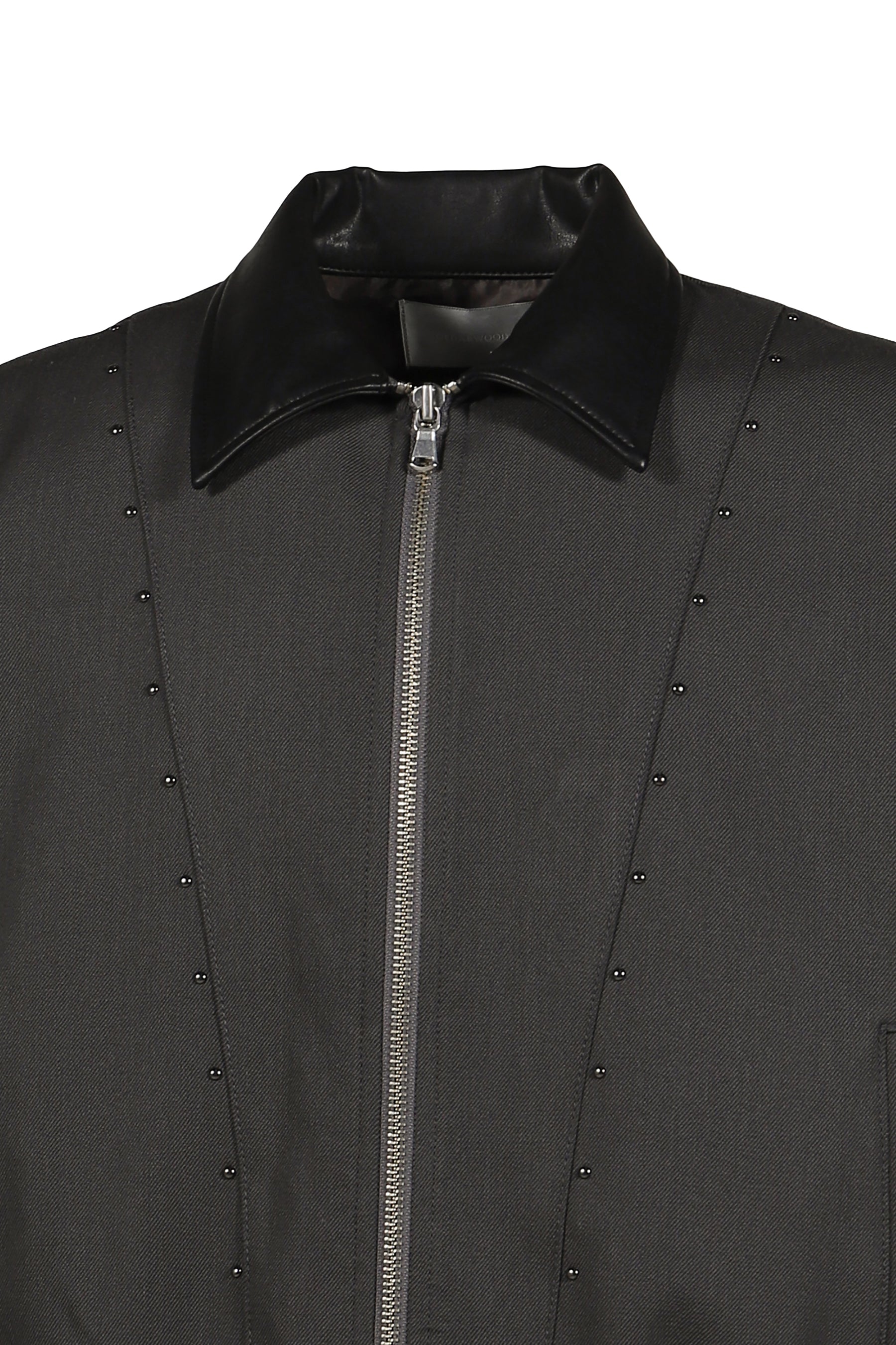 STUDDED WOOL BOMBER / DARK GRY