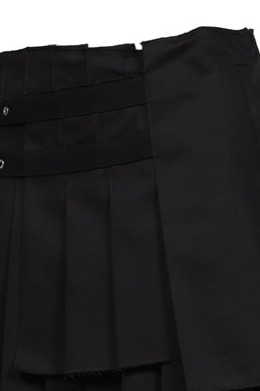 TABEA MINI WRAP KILT SKIRT / BLK