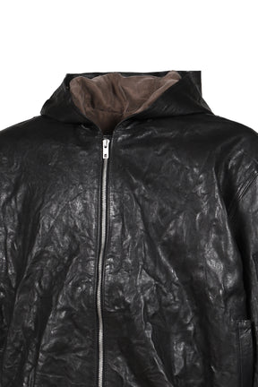 LEATHER BOMBER JACKET / BLK