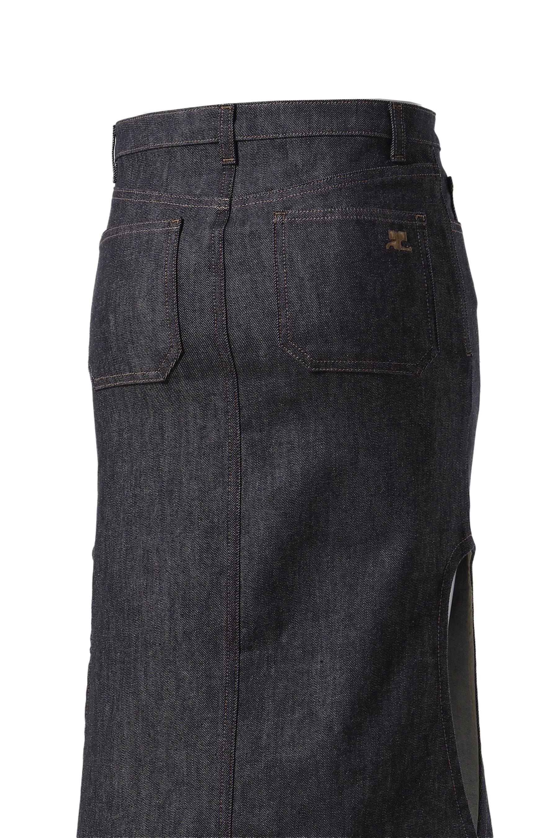 REVERSED DENIM SKIRT / DH GRY