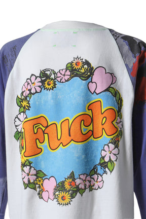 SHIT FUCK RAGLAN TEE-3 / ASSORT