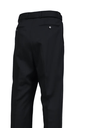 OMARI DOUBLE PLEATED TROUSERS / BLK