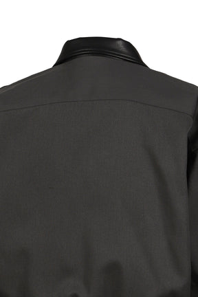 STUDDED WOOL BOMBER / DARK GRY