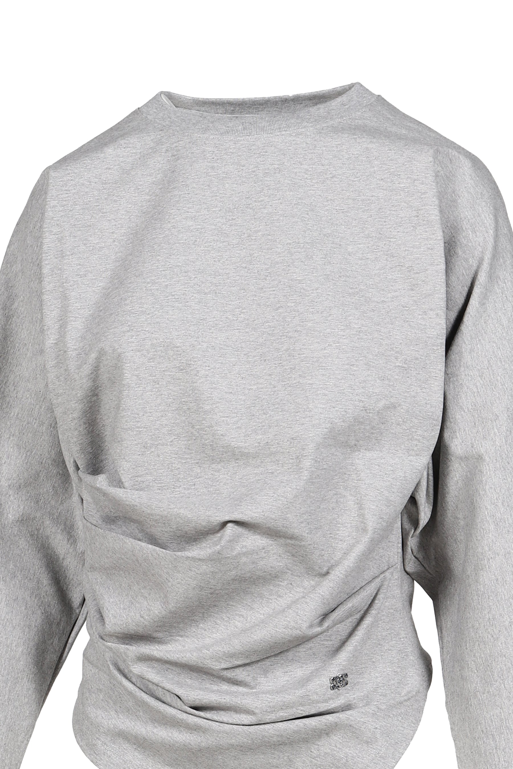 HEAVY STRETCH COTTON DRAPED BLOUSE / PALOMA