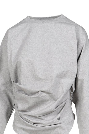 HEAVY STRETCH COTTON DRAPED BLOUSE / PALOMA