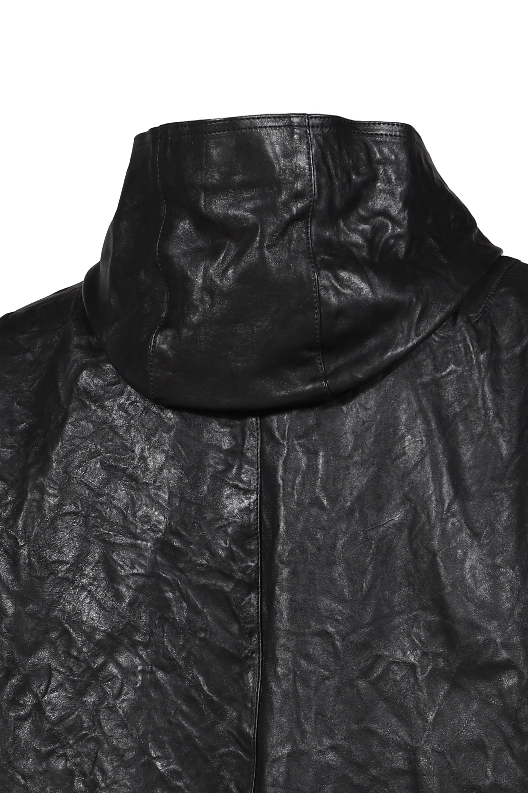 LEATHER BOMBER JACKET / BLK