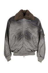 FRAYED REVERSIBLE BOMBER JACKET / GRY