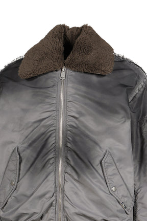 FRAYED REVERSIBLE BOMBER JACKET / GRY