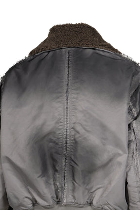 FRAYED REVERSIBLE BOMBER JACKET / GRY