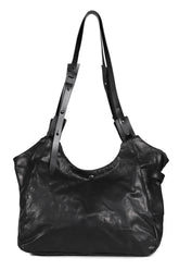 LEATHER SHOULDER BAG / BLK