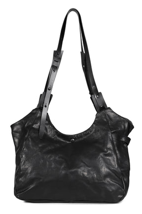 LEATHER SHOULDER BAG / BLK