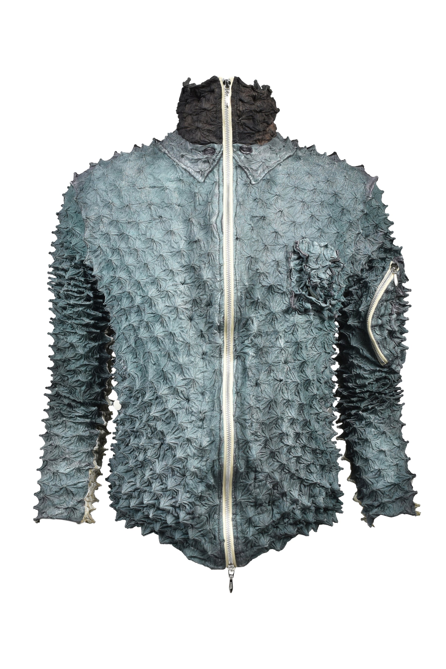 SPIKY FLIGHT JACKET / SMOKE GRN