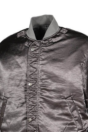 FRAYED REVERSIBLE BOMBER JACKET / GRY