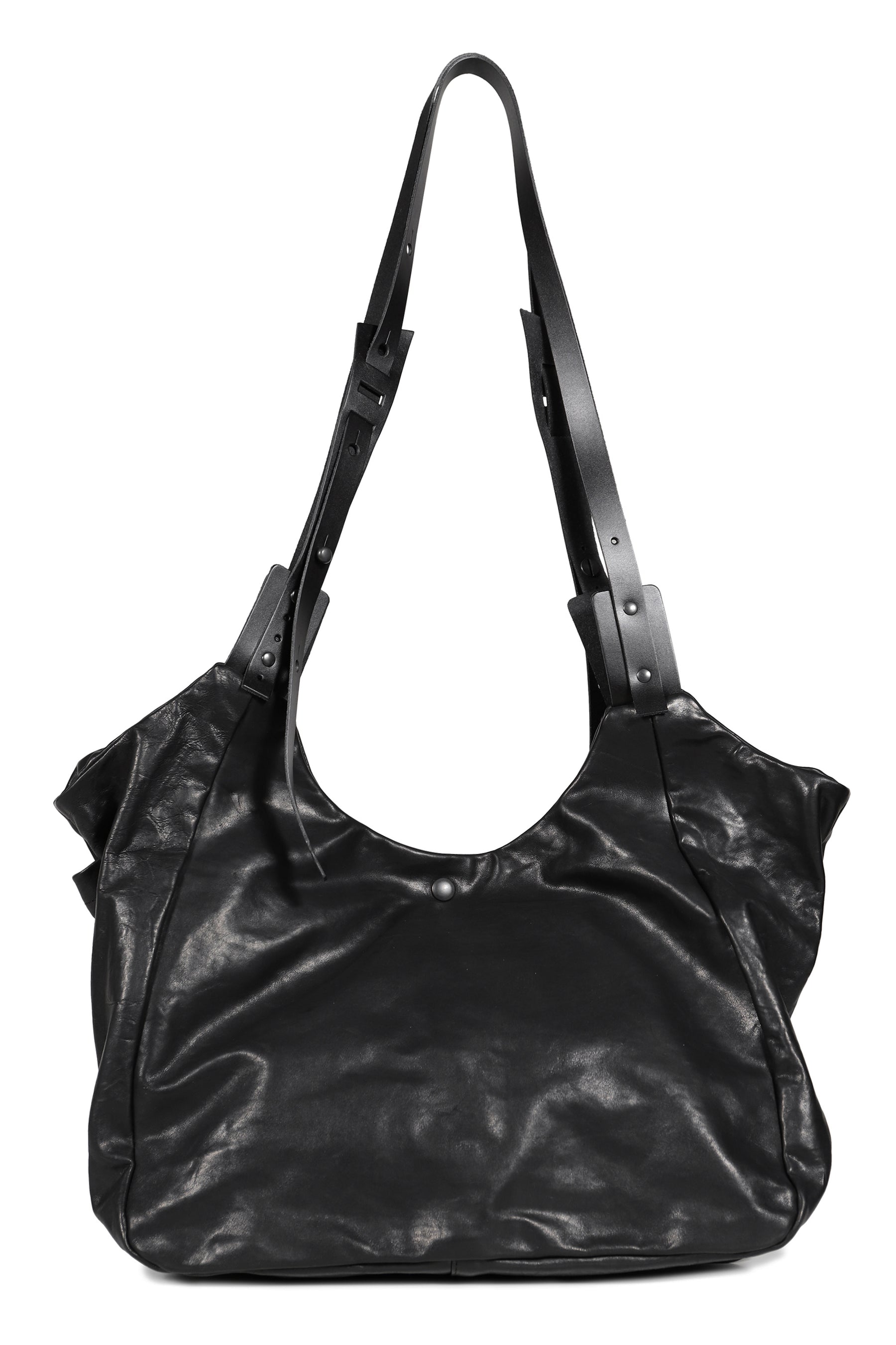 LEATHER SHOULDER BAG / BLK