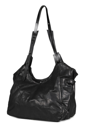 LEATHER SHOULDER BAG / BLK