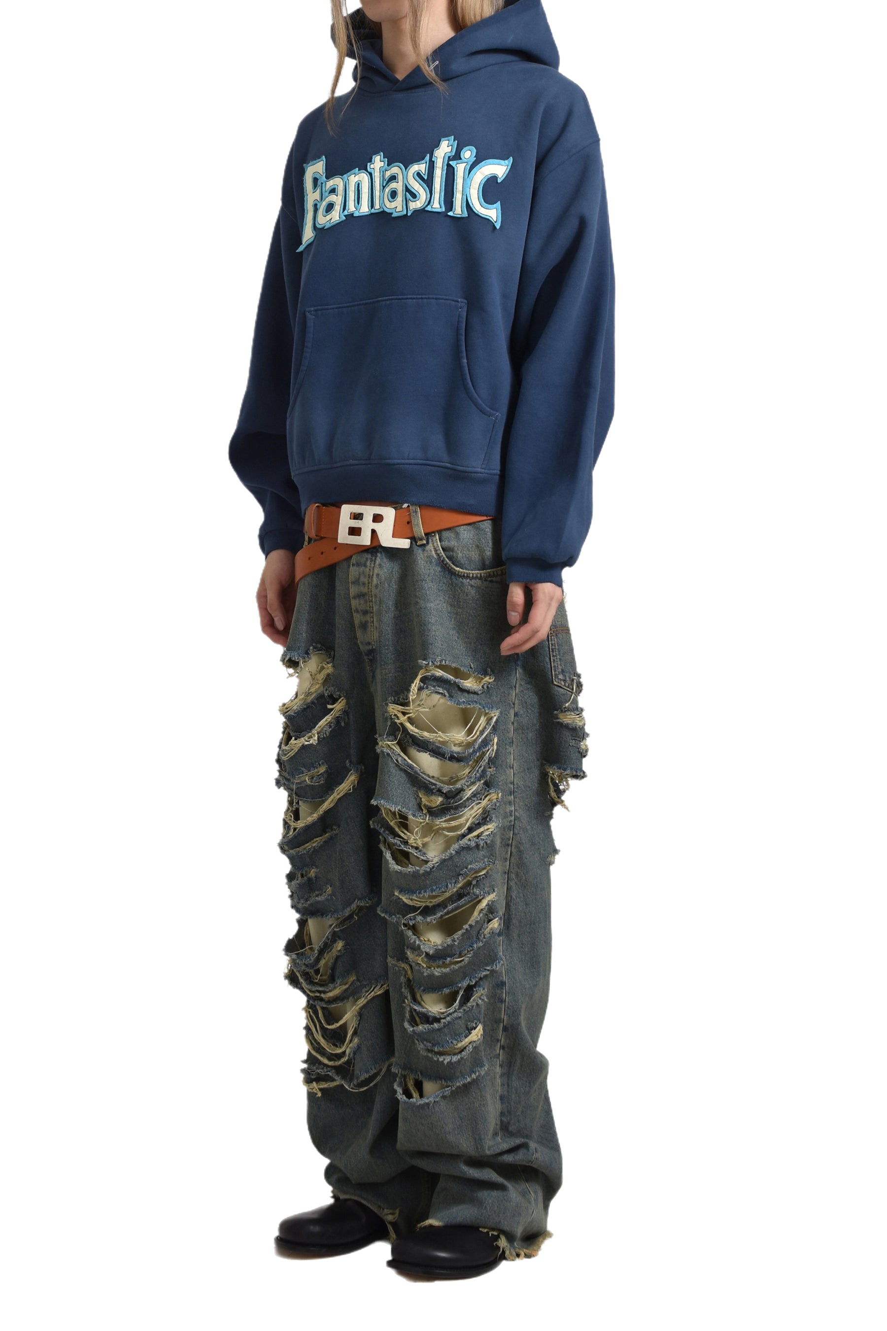 BIG DADDY RIPPED DENIM / WASHED BLU