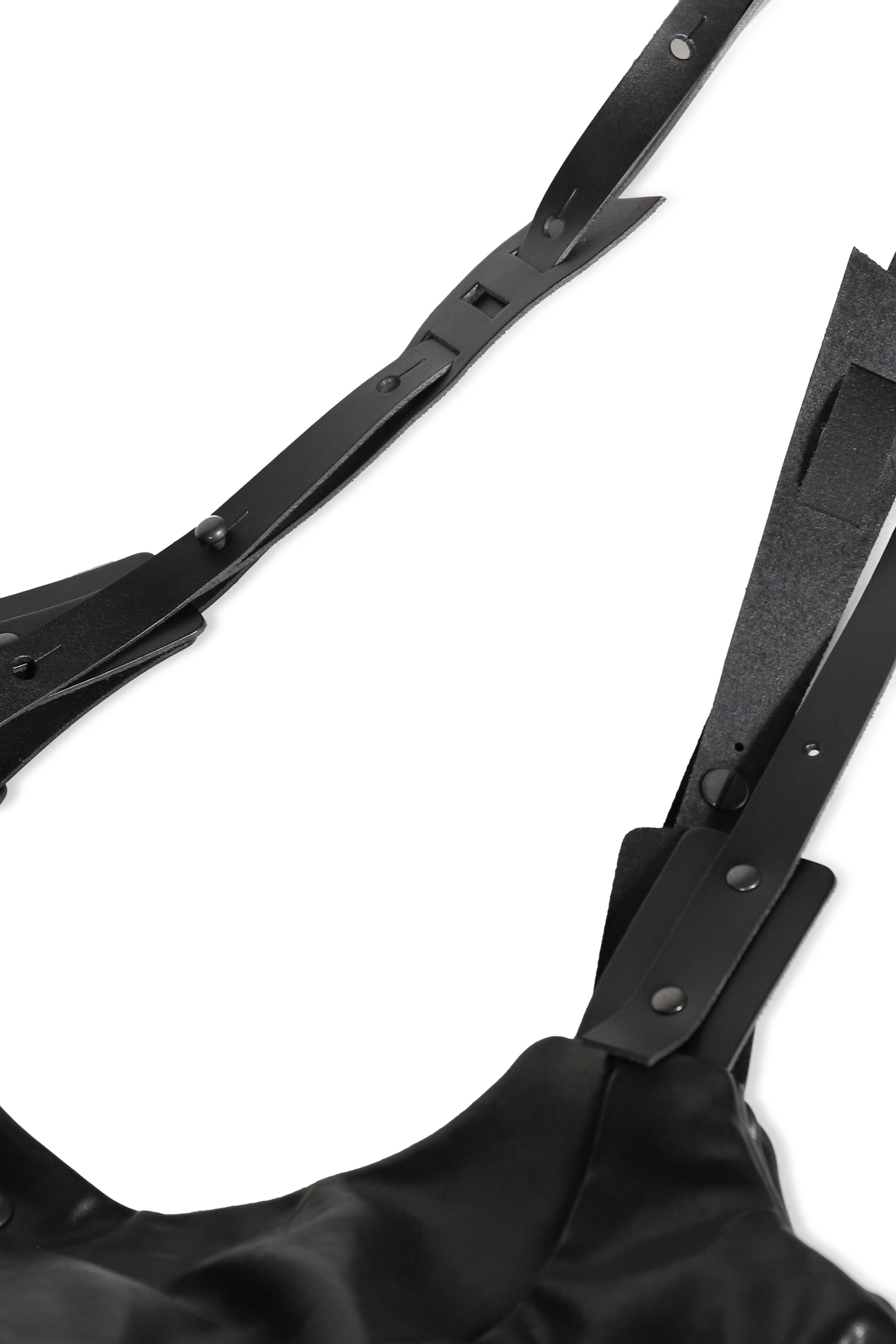 LEATHER SHOULDER BAG / BLK