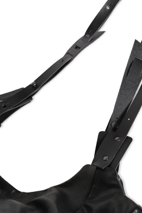 LEATHER SHOULDER BAG / BLK