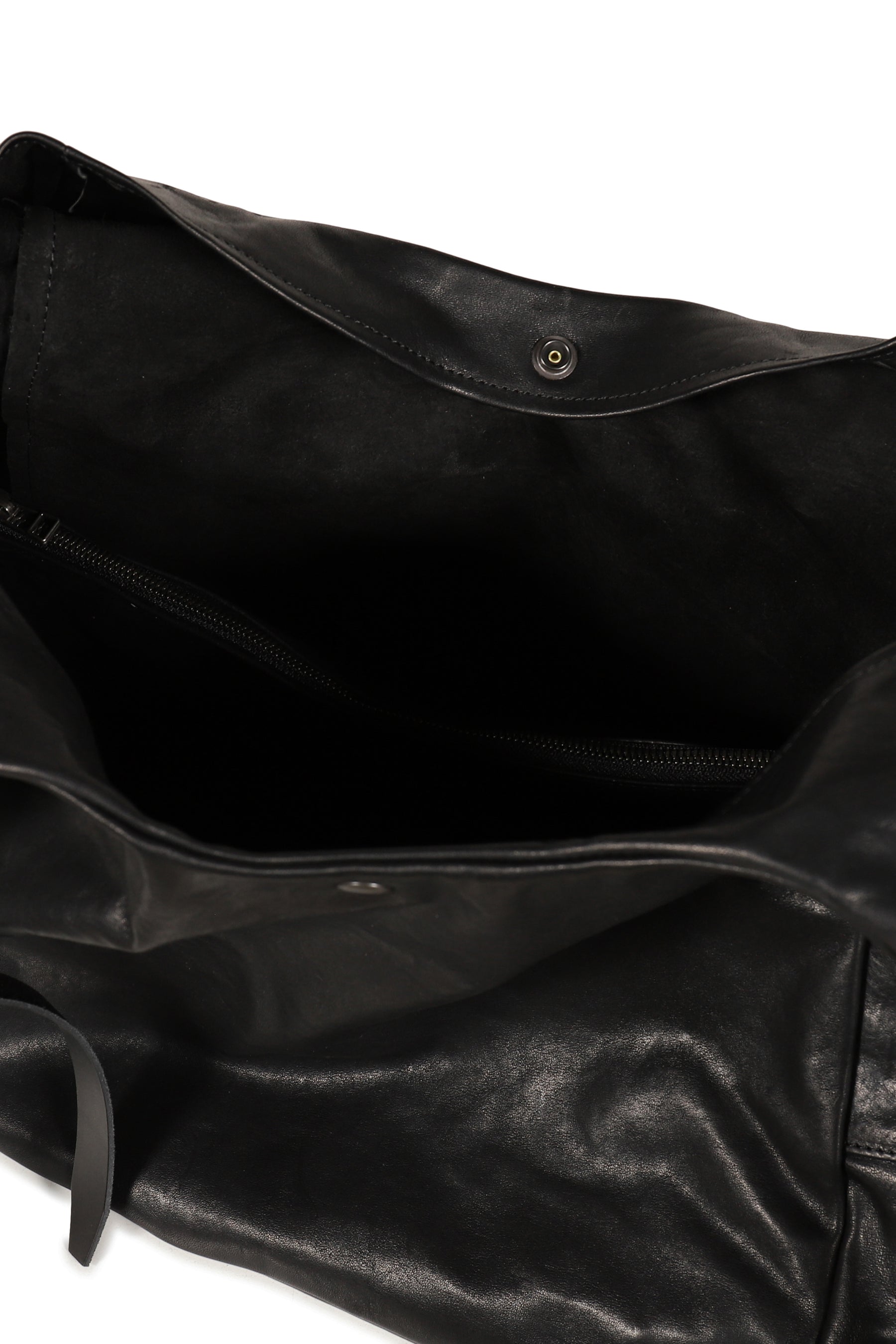LEATHER SHOULDER BAG / BLK
