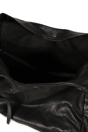 LEATHER SHOULDER BAG / BLK