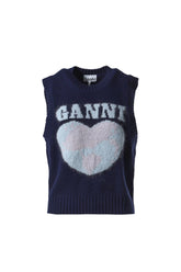 GRAPHIC SOFT WOOL MIX VEST / BLU