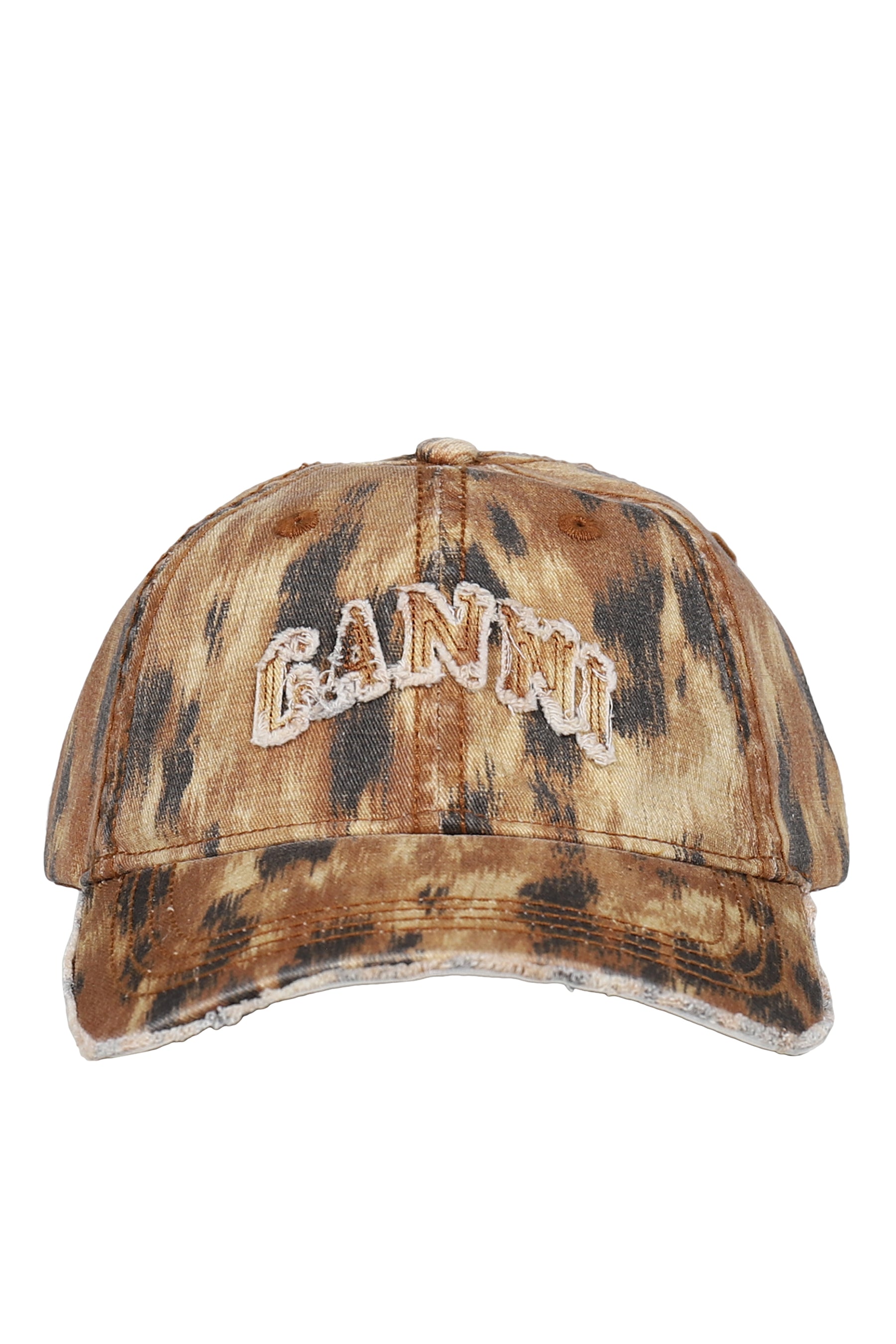 WASHED COTTON PRINT CANVAS CAP / ARGAN OIL 01C