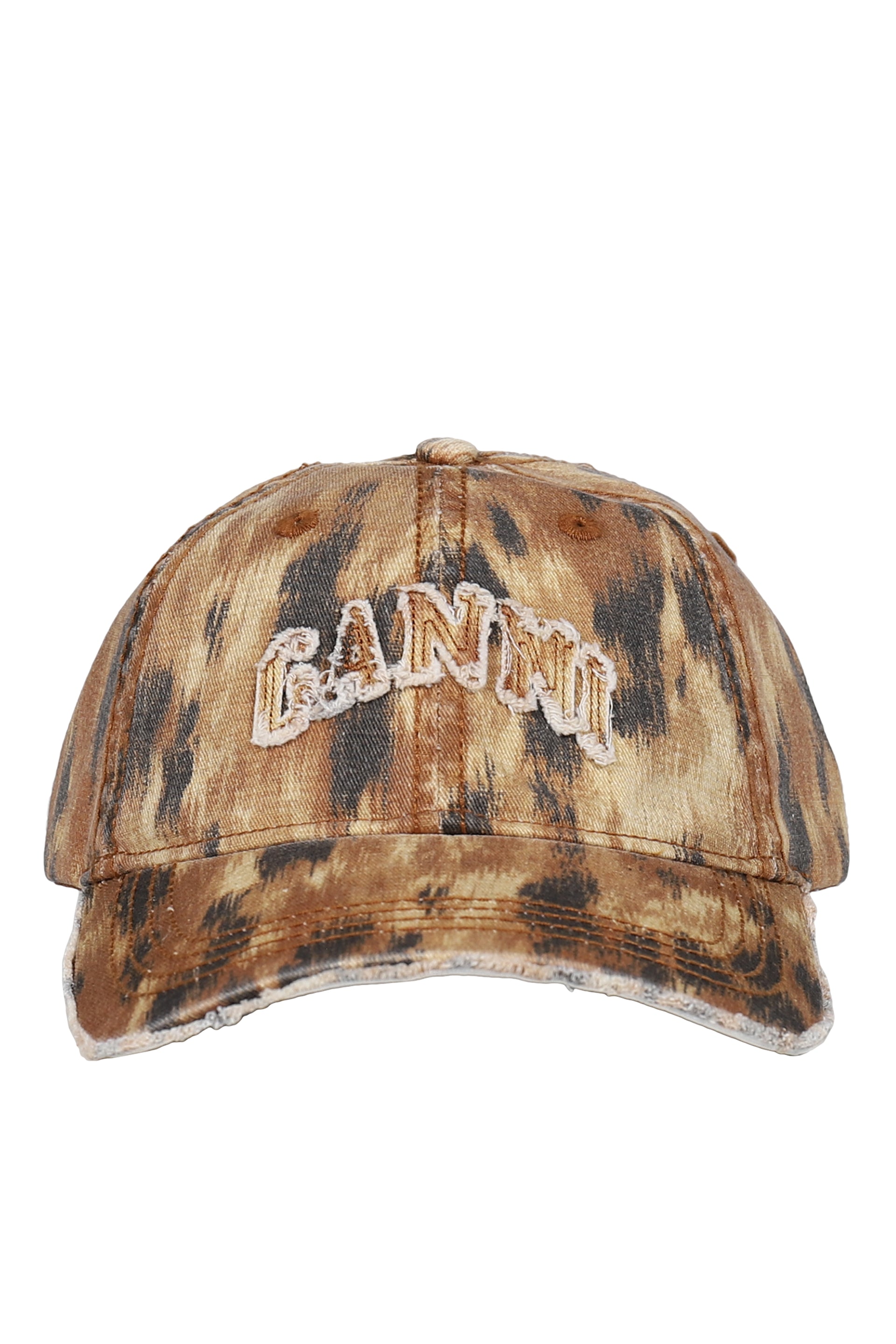 WASHED COTTON PRINT CANVAS CAP / ARGAN OIL 01C