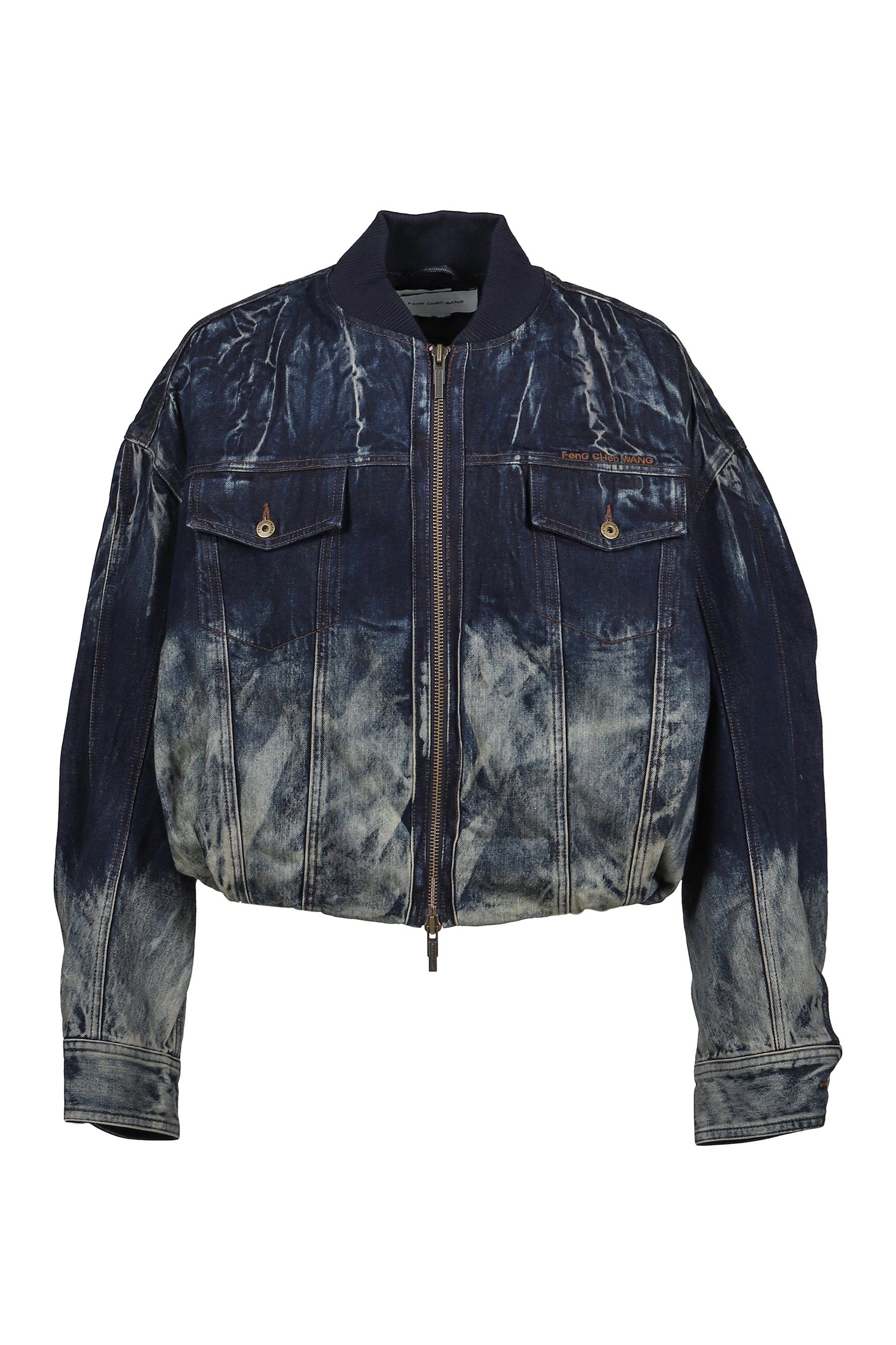 DECONSTRUCTED GRADIENT DENIM JACKET / BLU