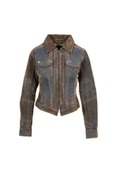 FLOCK DENIM JACKET / STONE