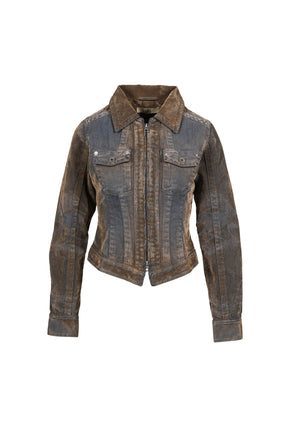 FLOCK DENIM JACKET / STONE